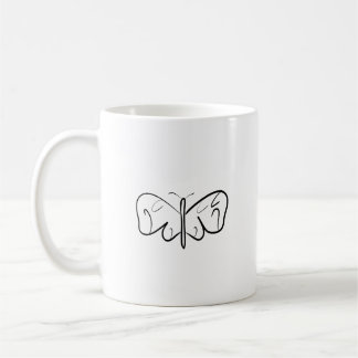 zwarte en witte vlinder koffiemok