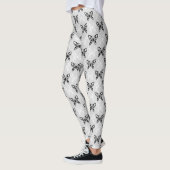 Zwarte en witte vlinder leggings (Links)