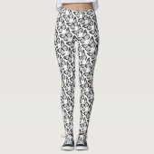Zwarte en witte vlinder leggings (Voorkant)