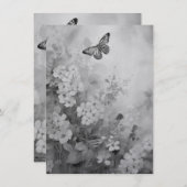 Zwarte en witte vlinder menu (Voorkant / Achterkant)