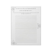 Zwarte en witte vlinder notitieblok (Linkerzijde)