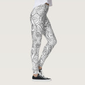 Zwarte en witte vlinder Paisley Leggings (Rechts)