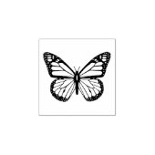 Zwarte en witte vlinder rubberstempel (Afrduk)