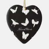 Zwarte en witte vlinder Silhouettes Keramisch Ornament (Rechts)