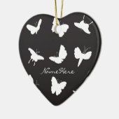 Zwarte en witte vlinder Silhouettes Keramisch Ornament (Links)