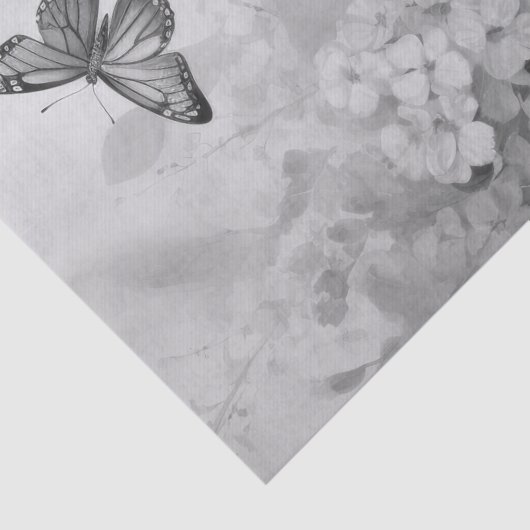 Zwarte en witte vlinder tissuepapier (Detail)