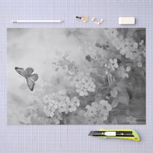 Zwarte en witte vlinder tissuepapier (Craft)