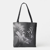 Zwarte en witte vlinder tote bag (Achterkant)