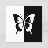 Zwarte en witte vlinder vierkante visitekaartje (Voorkant)