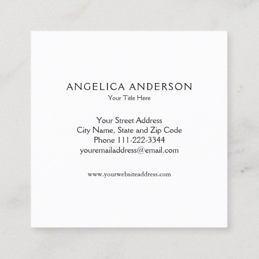 Zwarte en witte vlinder vierkante visitekaartje (Achterkant)