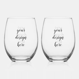 Zwarte en witte vlinder wijnglas zonder voet