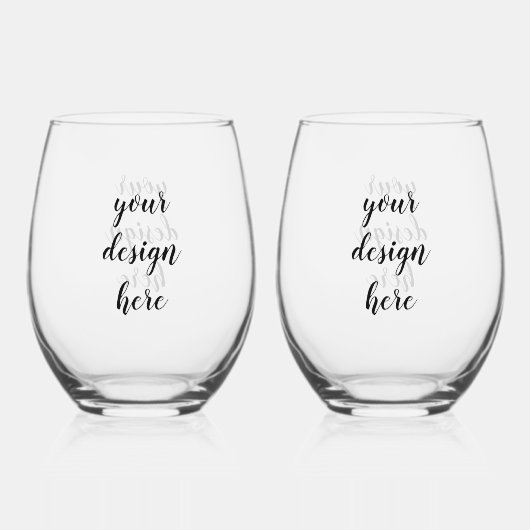 Zwarte en witte vlinder wijnglas zonder voet (Voorkant)