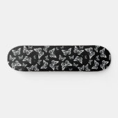 zwarte en witte vlinderpatroonmotif persoonlijk skateboard (Horizontaal)