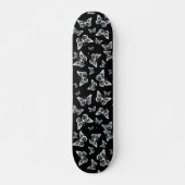 zwarte en witte vlinderpatroonmotif persoonlijk skateboard (Voorkant)