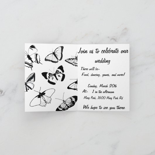 Zwarte en witte vlinders (Binnen)