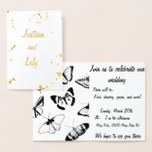 Zwarte en witte vlinders folie kaarten (Display)