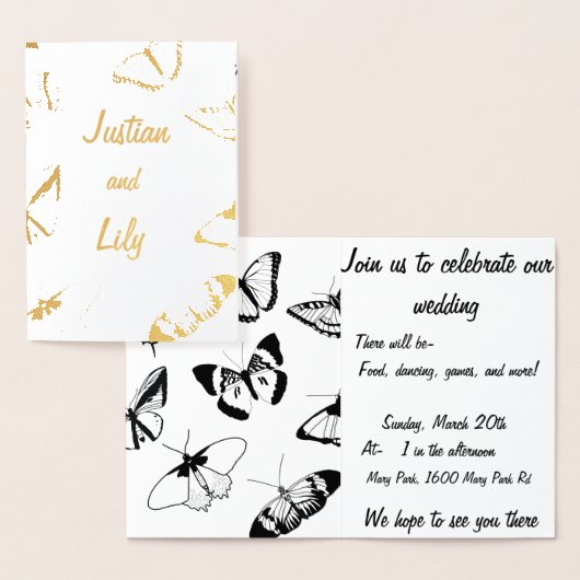 Zwarte en witte vlinders folie kaarten (Display)