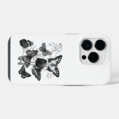  zwarte en witte vlinders iPhone hoesje (Achterkant horizontaal)