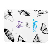 Zwarte en witte vlinders magneet (Horizontaal)