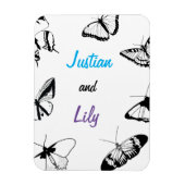 Zwarte en witte vlinders magneet (Verticaal)