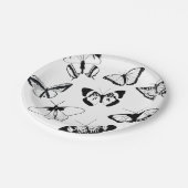 Zwarte en witte vlinders papieren bordje (Gekanteld)