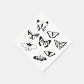 Zwarte en witte vlinders servet (Hoek)