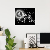 Zwarte en witte vlindervlinder poster (Thuiskantoor)