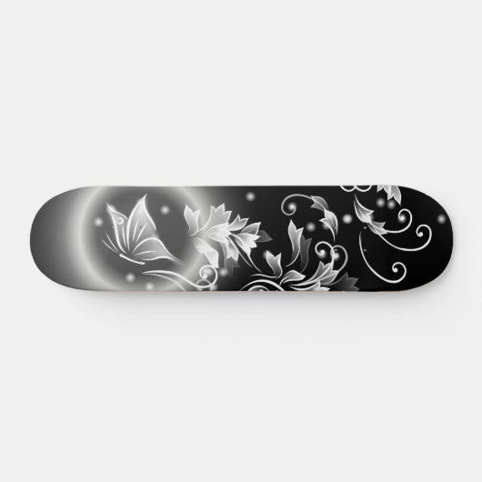 Zwarte en witte vlindervlindervlinder persoonlijk skateboard (Horizontaal)
