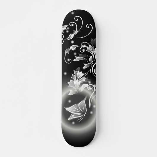 Zwarte en witte vlindervlindervlinder persoonlijk skateboard (Voorkant)