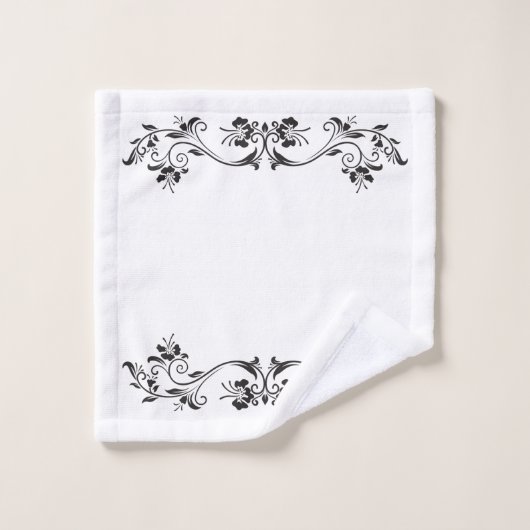 ZWARTE EN WITTE VLOEISTOESTELLING BAD HANDDOEK (Wasdoekje)