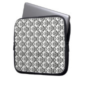 Zwarte en witte vocht laptop sleeve (Voorkant Links)