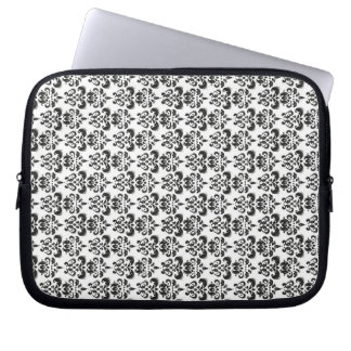 Zwarte en witte vocht laptop sleeve