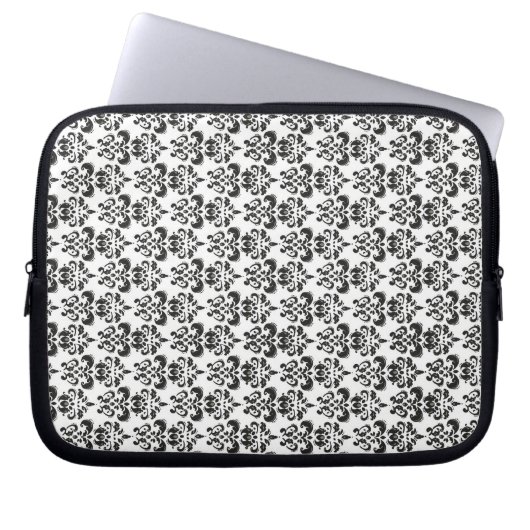 Zwarte en witte vocht laptop sleeve (Voorkant)