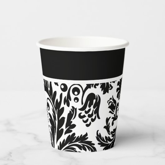 Zwarte en witte vocht papieren bekers (Achterkant)