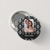Zwarte en witte vocht ronde button 3,2 cm (Voorkant /achterkant)