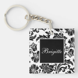 Zwarte en witte vocht sleutelhanger