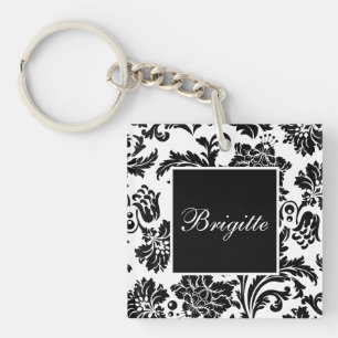 Zwarte en witte vocht sleutelhanger