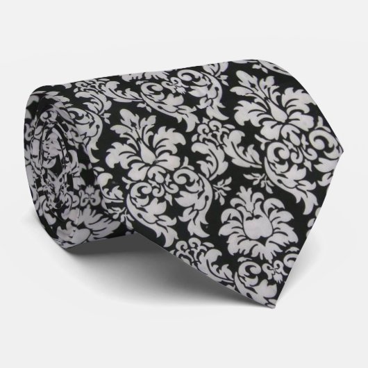 Zwarte en witte vocht stropdas (Opgerold)