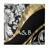 Zwarte en witte vochtige vogel tegeltje (Voorkant)