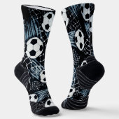 Zwarte en witte voetbal sokken (Gebogen)