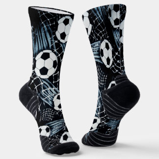 Zwarte en witte voetbal sokken