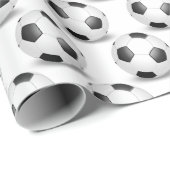 zwarte en witte voetballen cadeaupapier (Rol Hoek)