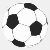 Zwarte en witte voetbalronde sticker (Voorkant)