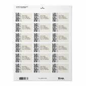 zwarte en witte vogel bloeien etiket (Full Sheet)