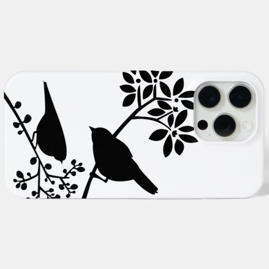 Zwarte en witte vogels Case-Mate iPhone case (Achterkant (horizontaal))