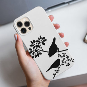 Zwarte en witte vogels iPhone 15 pro max hoesje