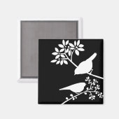 Zwarte en witte vogels magneet (Voorkant / Achterkant)