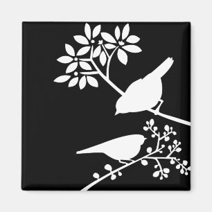 Zwarte en witte vogels magneet