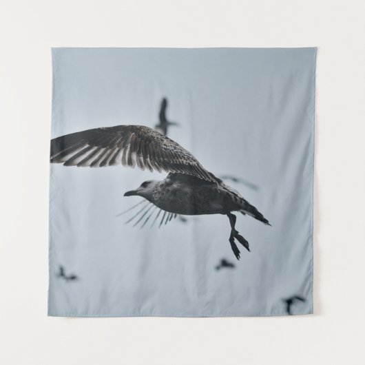 ZWARTE EN WITTE VOGELS WANDKLEED (Voorkant)