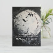 Zwarte en witte Volle Maan Halloween Kaart (Staand voorkant)